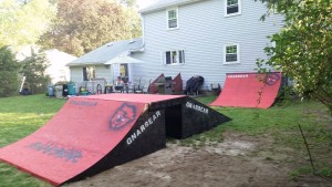 Bmx box jump skateboarding bike scooter ramp quarter pipe